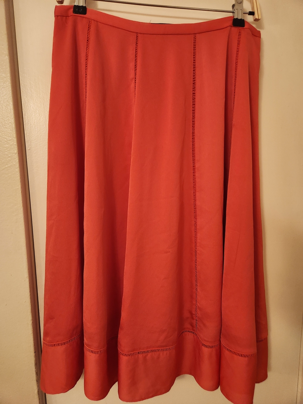 Banana Republic Coral A-Line Midi Skirt